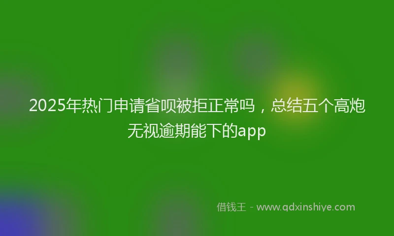 2025年热门申请省呗被拒正常吗，总结五个高炮无视逾期能下的app