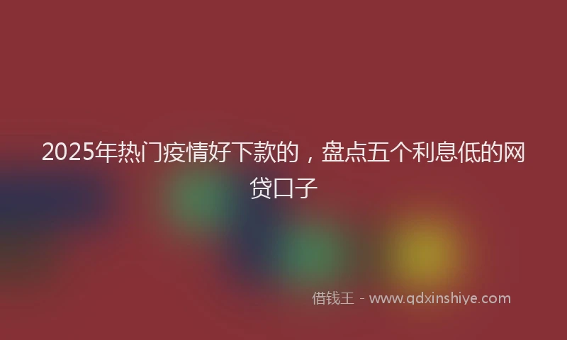 2025年热门疫情好下款的,盘点五个利息低的网贷口子