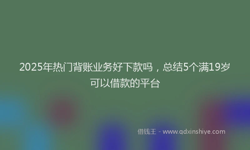 2025年热门背账业务好下款吗，总结5个满19岁可以借款的平台