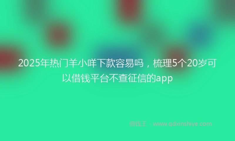 2025年热门羊小咩下款容易吗，梳理5个20岁可以借钱平台不查征信的app