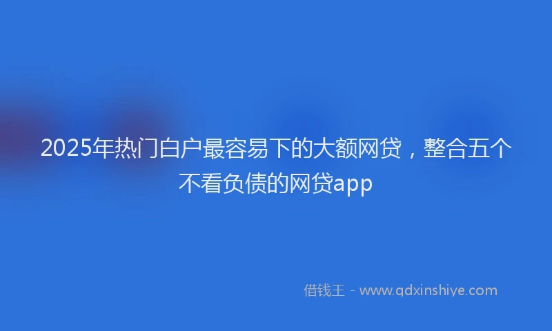 2025年热门白户最容易下的大额网贷，整合五个不看负债的网贷app