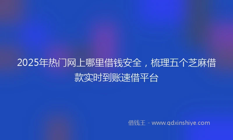 2025年热门网上哪里借钱安全，梳理五个芝麻借款实时到账速借平台