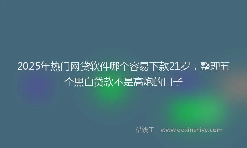 2025年热门网贷软件哪个容易下款21岁,整理五个黑白贷款不是高炮的口子