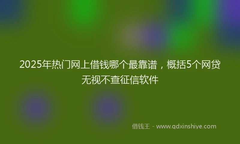 2025年热门网上借钱哪个最靠谱，概括5个网贷无视不查征信软件