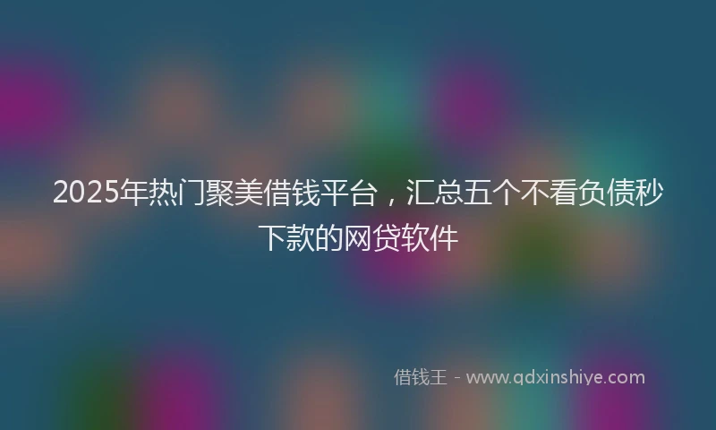 2025年热门聚美借钱平台，汇总五个不看负债秒下款的网贷软件