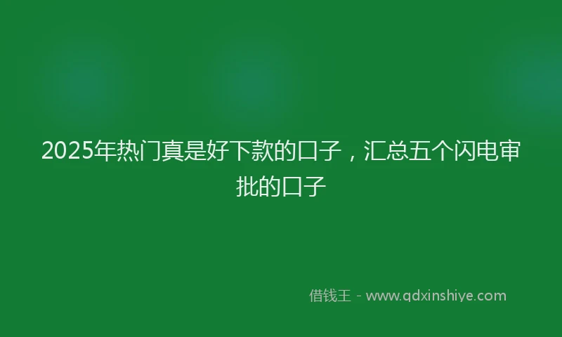 2025年热门真是好下款的口子,汇总五个闪电审批的口子