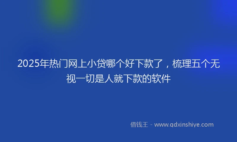 2025年热门网上小贷哪个好下款了，梳理五个无视一切是人就下款的软件