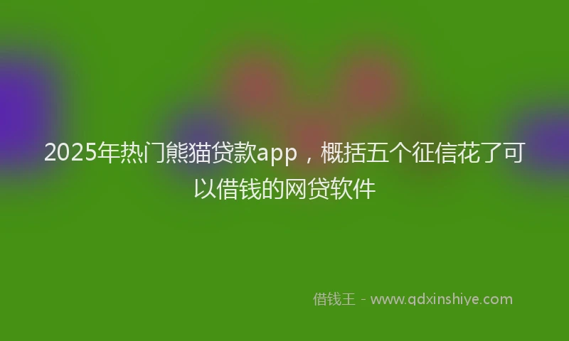 2025年热门熊猫贷款app,概括五个征信花了可以借钱的网贷软件