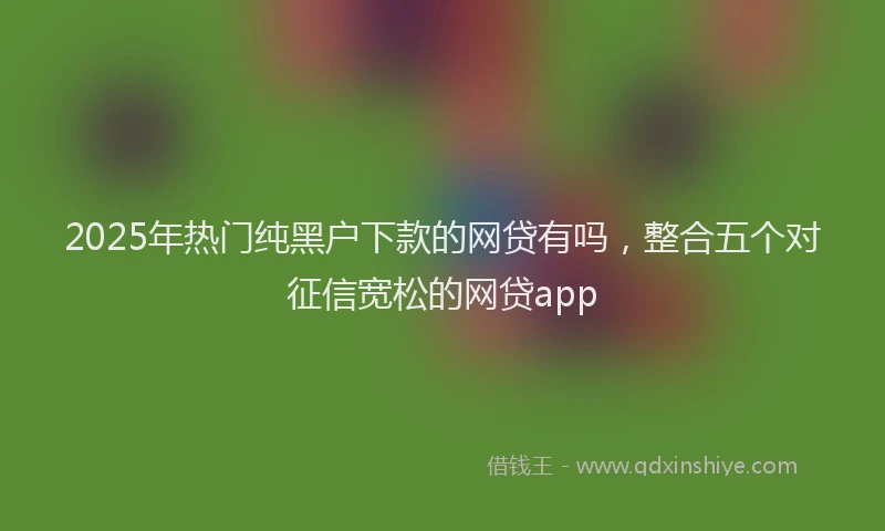 2025年热门纯黑户下款的网贷有吗，整合五个对征信宽松的网贷app