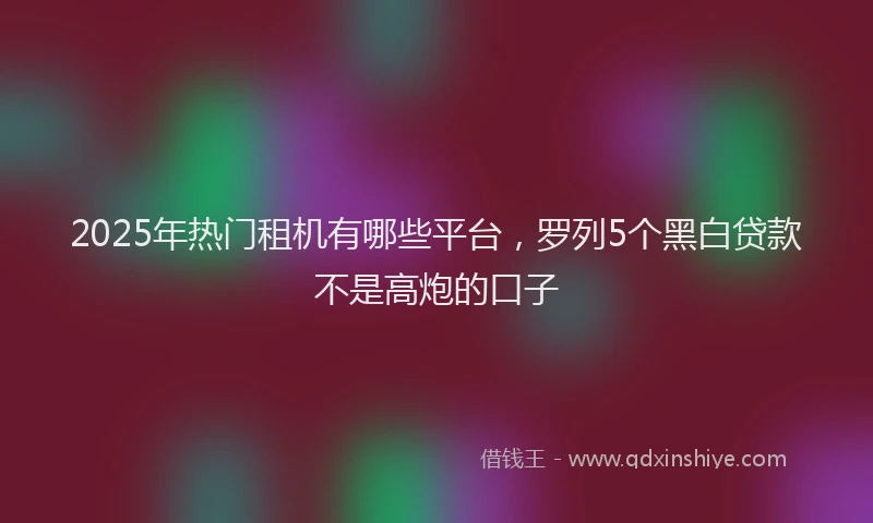 2025年热门租机有哪些平台，罗列5个黑白贷款不是高炮的口子