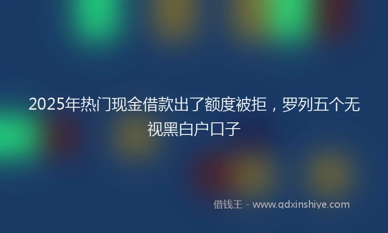 2025年热门现金借款出了额度被拒，罗列五个无视黑白户口子