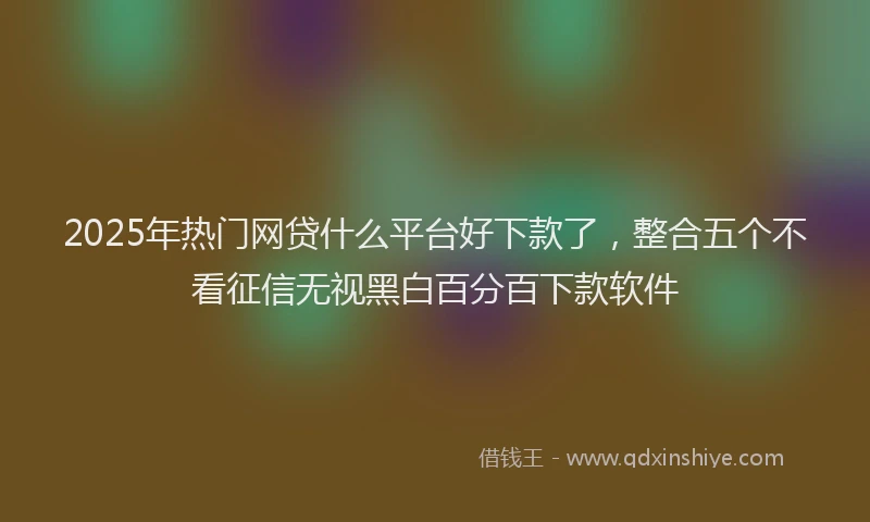 2025年热门网贷什么平台好下款了，整合五个不看征信无视黑白百分百下款软件