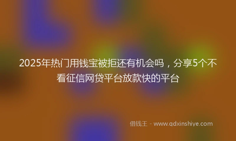 2025年热门用钱宝被拒还有机会吗，分享5个不看征信网贷平台放款快的平台
