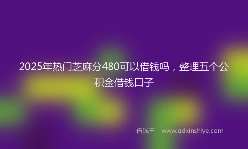 2025年热门芝麻分480可以借钱吗，整理五个公积金借钱口子