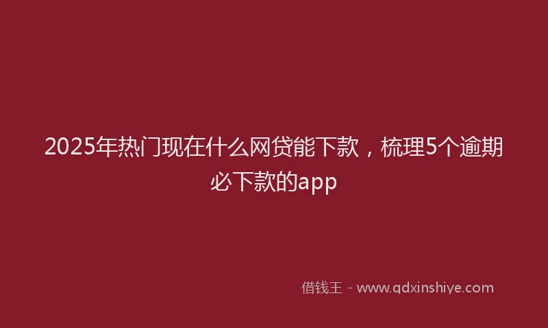 2025年热门现在什么网贷能下款，梳理5个逾期必下款的app