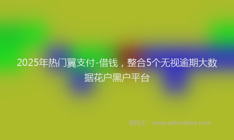 2025年热门翼支付-借钱，整合5个无视逾期大数据花户黑户平台
