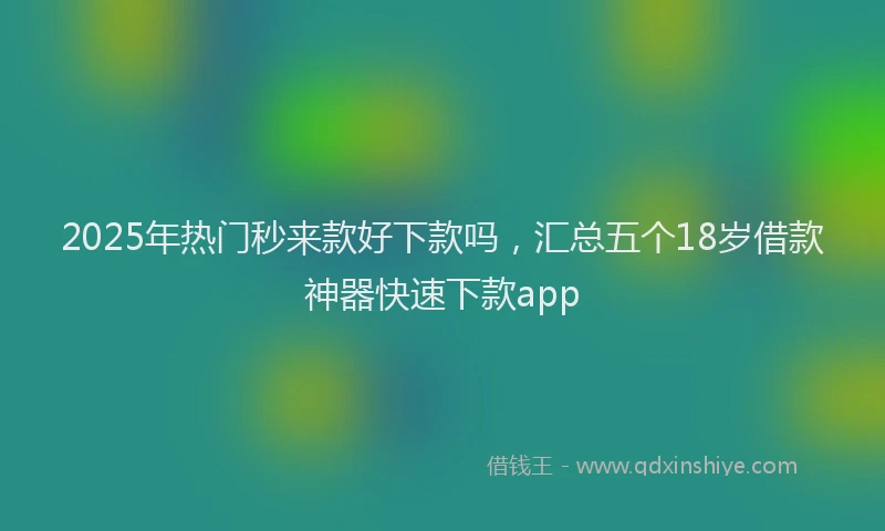 2025年热门秒来款好下款吗，汇总五个18岁借款神器快速下款app
