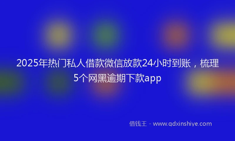 2025年热门私人借款微信放款24小时到账，梳理5个网黑逾期下款app
