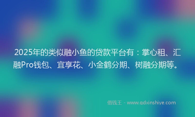 2025年的类似融小鱼的贷款平台有：掌心租、汇融Pro钱包、宜享花、小金鹤分期、树融分期等。