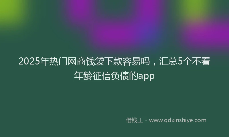 2025年热门网商钱袋下款容易吗，汇总5个不看年龄征信负债的app