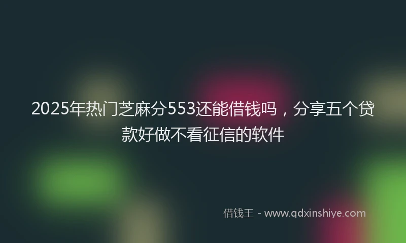 2025年热门芝麻分553还能借钱吗，分享五个贷款好做不看征信的软件