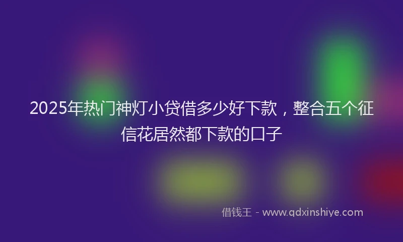 2025年热门神灯小贷借多少好下款，整合五个征信花居然都下款的口子