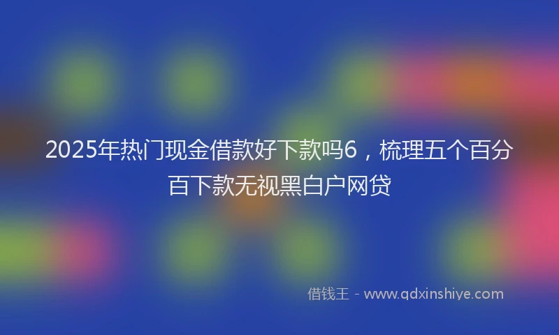 2025年热门现金借款好下款吗6，梳理五个百分百下款无视黑白户网贷