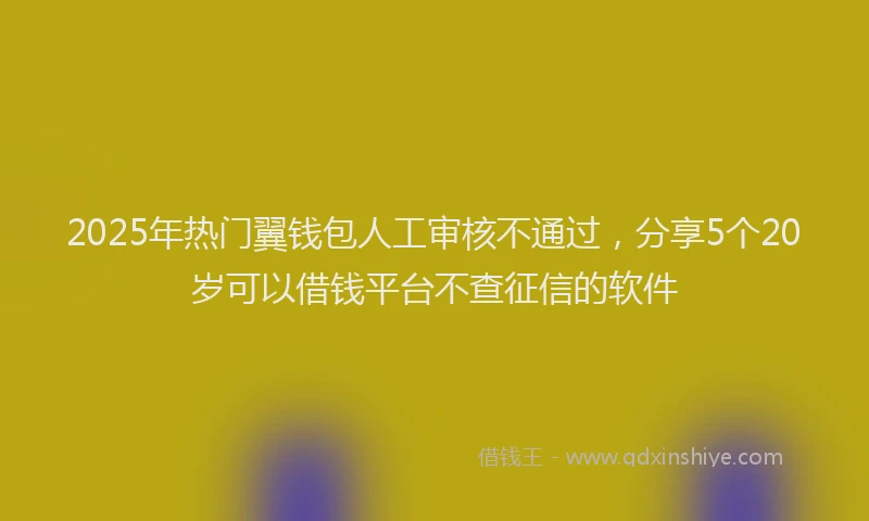 2025年热门翼钱包人工审核不通过,分享5个20岁可以借钱平台不查征信的软件