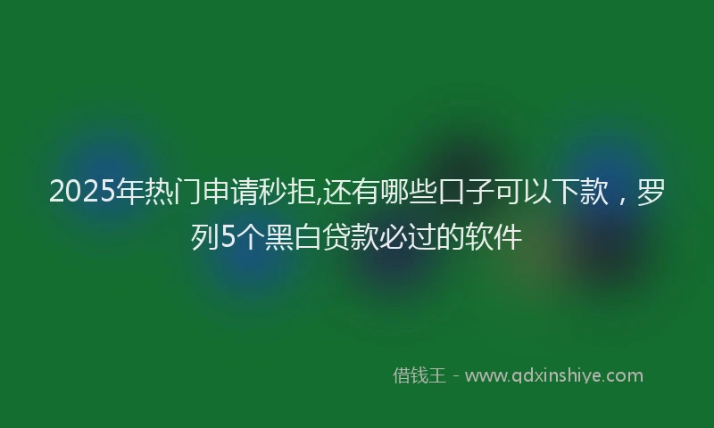 2025年热门申请秒拒,还有哪些口子可以下款，罗列5个黑白贷款必过的软件