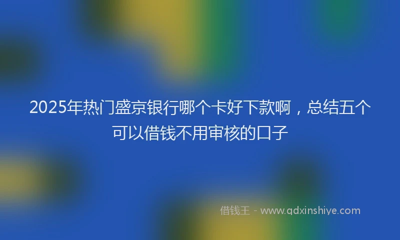 2025年热门盛京银行哪个卡好下款啊，总结五个可以借钱不用审核的口子
