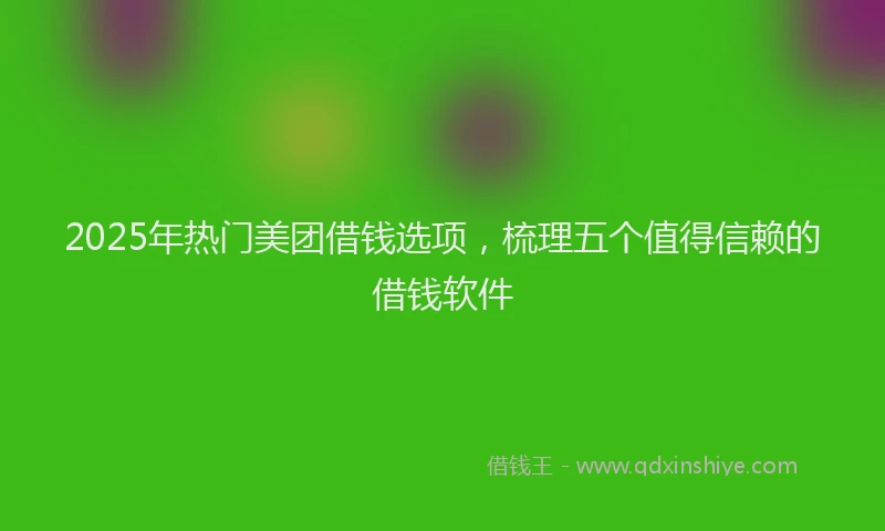 2025年热门美团借钱选项，梳理五个值得信赖的借钱软件