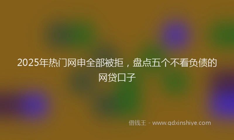 2025年热门网申全部被拒，盘点五个不看负债的网贷口子