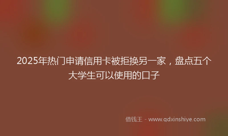 2025年热门申请信用卡被拒换另一家，盘点五个大学生可以使用的口子