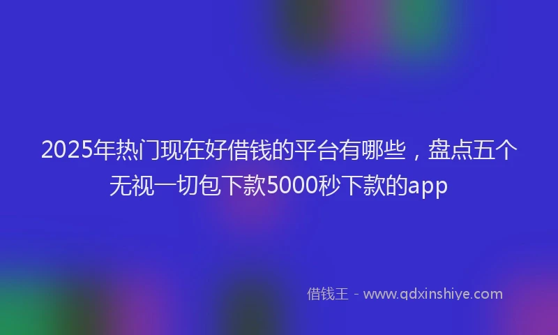 2025年热门现在好借钱的平台有哪些，盘点五个无视一切包下款5000秒下款的app