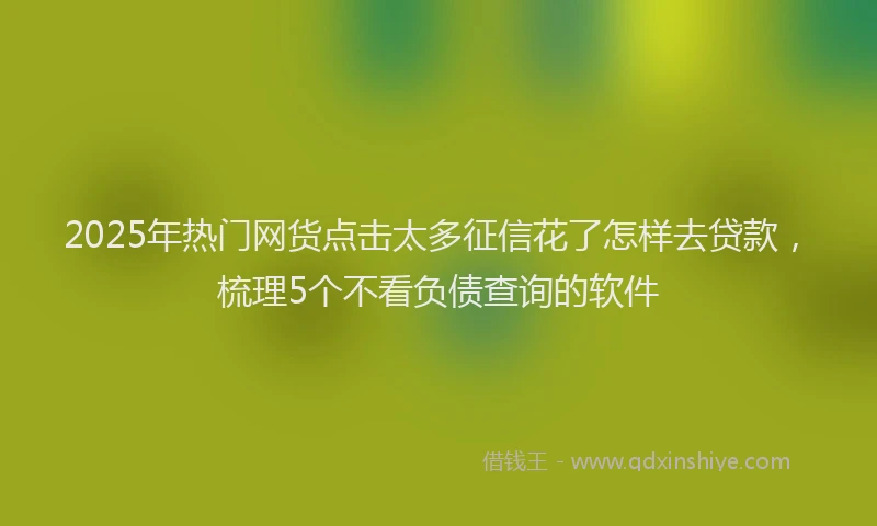 2025年热门网货点击太多征信花了怎样去贷款，梳理5个不看负债查询的软件