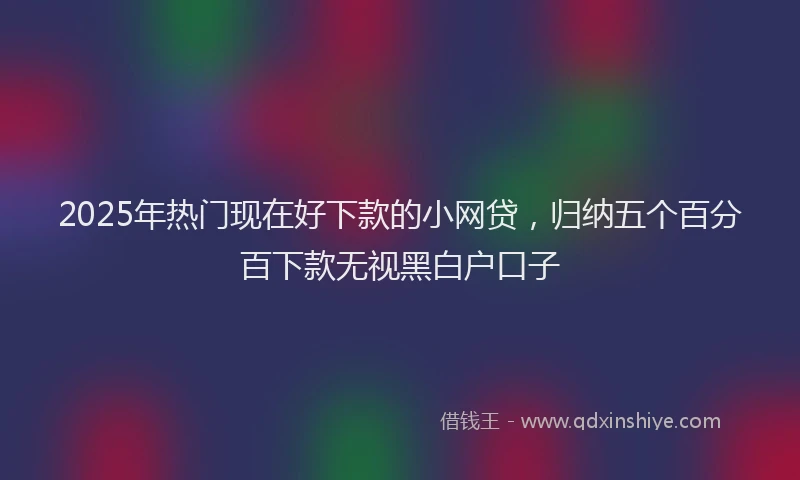 2025年热门现在好下款的小网贷,归纳五个百分百下款无视黑白户口子