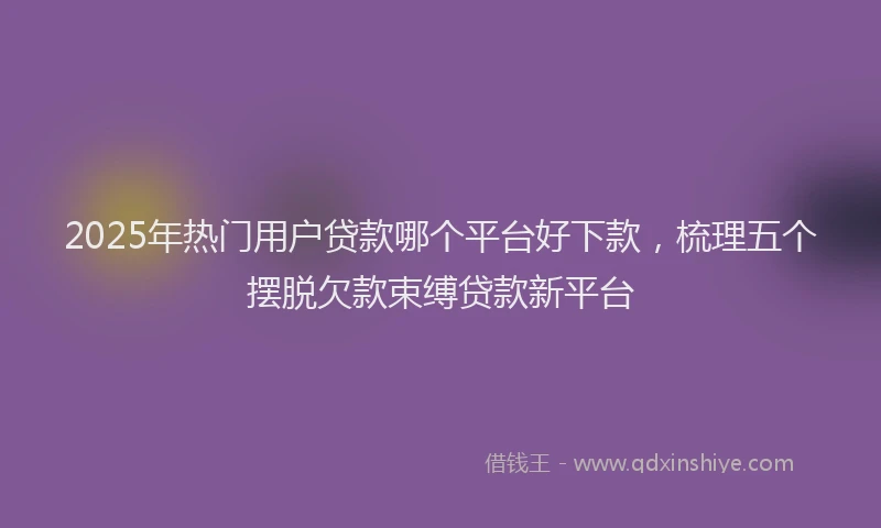 2025年热门用户贷款哪个平台好下款,梳理五个摆脱欠款束缚贷款新平台