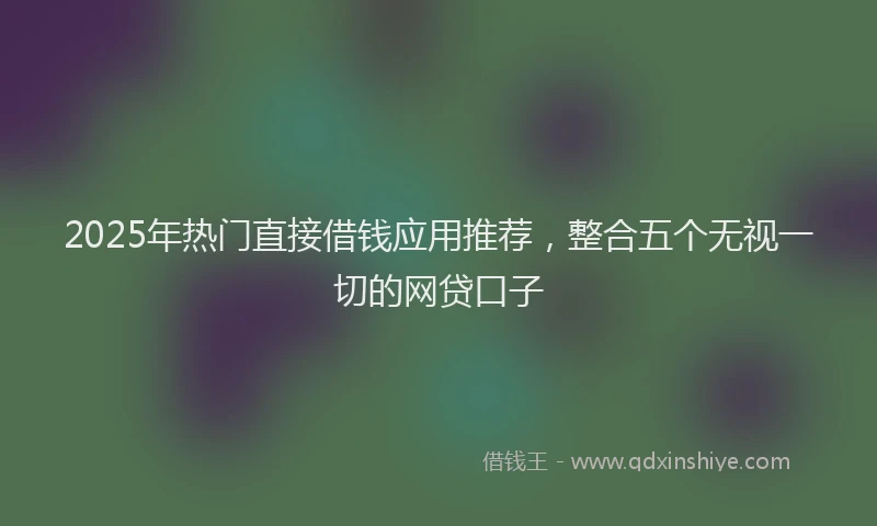 2025年热门直接借钱应用推荐,整合五个无视一切的网贷口子