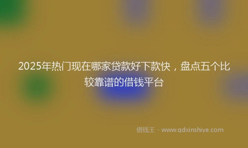 2025年热门现在哪家贷款好下款快,盘点五个比较靠谱的借钱平台
