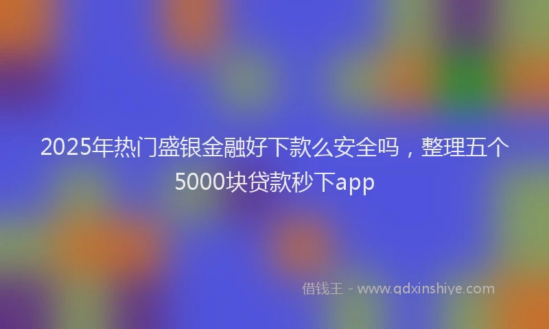 2025年热门盛银金融好下款么安全吗，整理五个5000块贷款秒下app