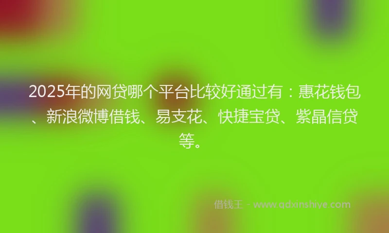 2025年的网贷哪个平台比较好通过有：惠花钱包、新浪微博借钱、易支花、快捷宝贷、紫晶信贷等。