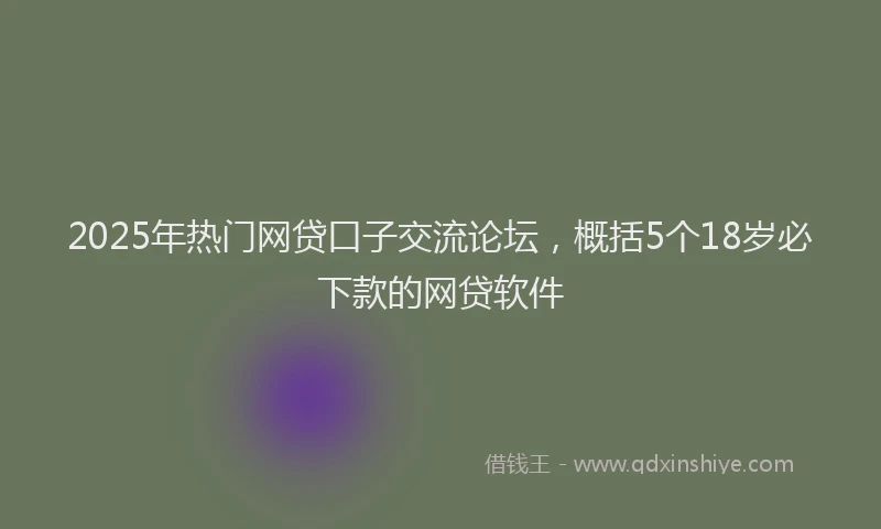 2025年热门网贷口子交流论坛,概括5个18岁必下款的网贷软件