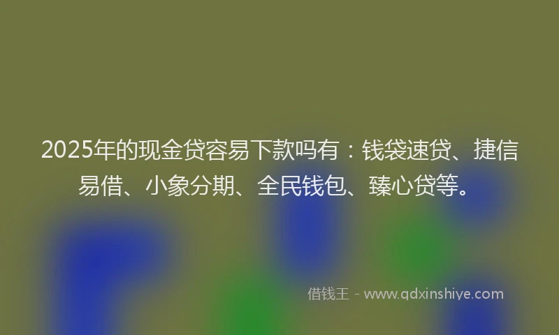 2025年的现金贷容易下款吗有：钱袋速贷、捷信易借、小象分期、全民钱包、臻心贷等。