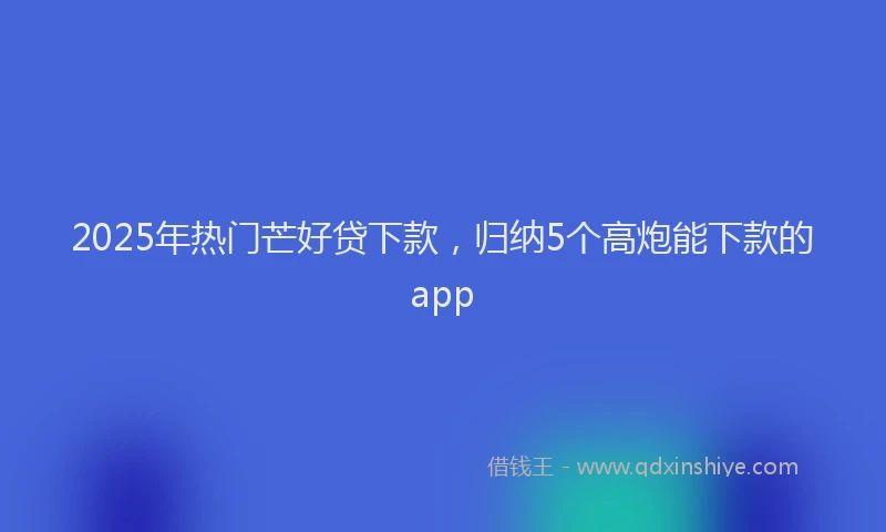 2025年热门芒好贷下款，归纳5个高炮能下款的app