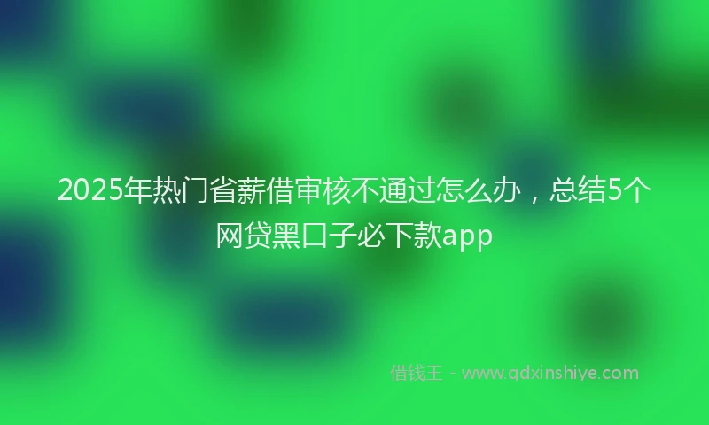 2025年热门省薪借审核不通过怎么办，总结5个网贷黑口子必下款app