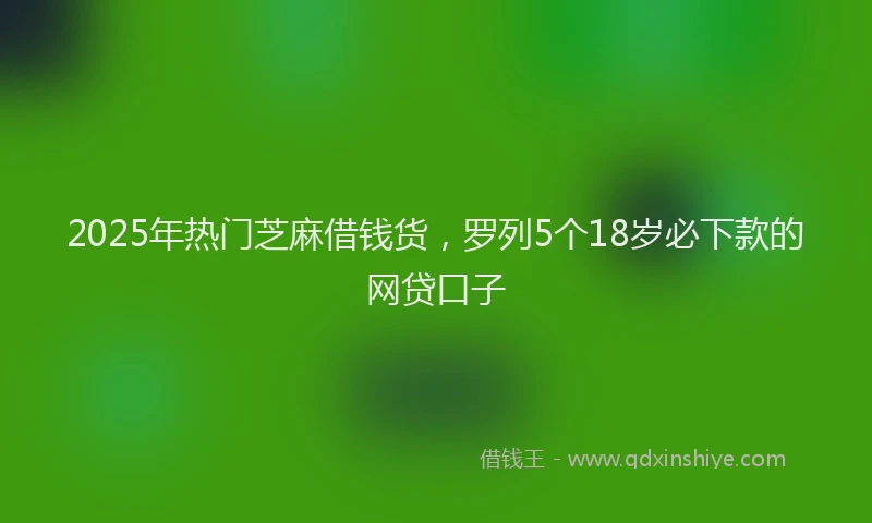 2025年热门芝麻借钱货，罗列5个18岁必下款的网贷口子