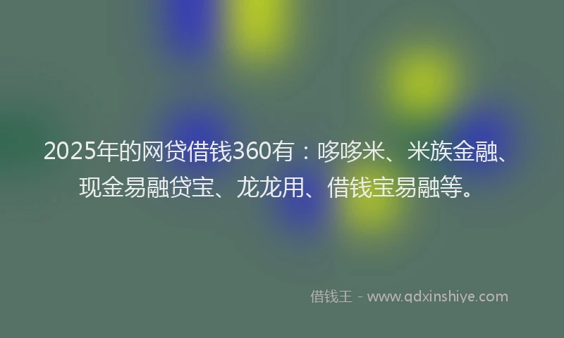 2025年的网贷借钱360有：哆哆米、米族金融、现金易融贷宝、龙龙用、借钱宝易融等。