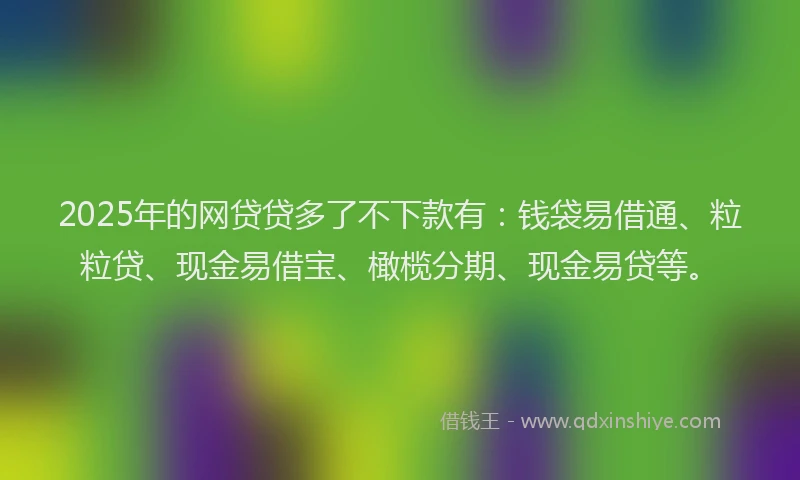 2025年的网贷贷多了不下款有：钱袋易借通、粒粒贷、现金易借宝、橄榄分期、现金易贷等。