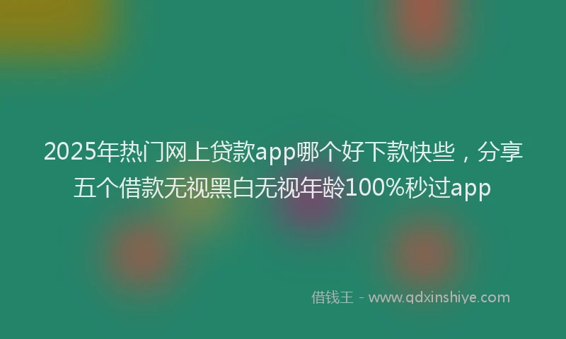 2025年热门网上贷款app哪个好下款快些，分享五个借款无视黑白无视年龄100%秒过app