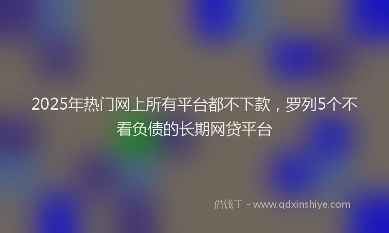 2025年热门网上所有平台都不下款，罗列5个不看负债的长期网贷平台